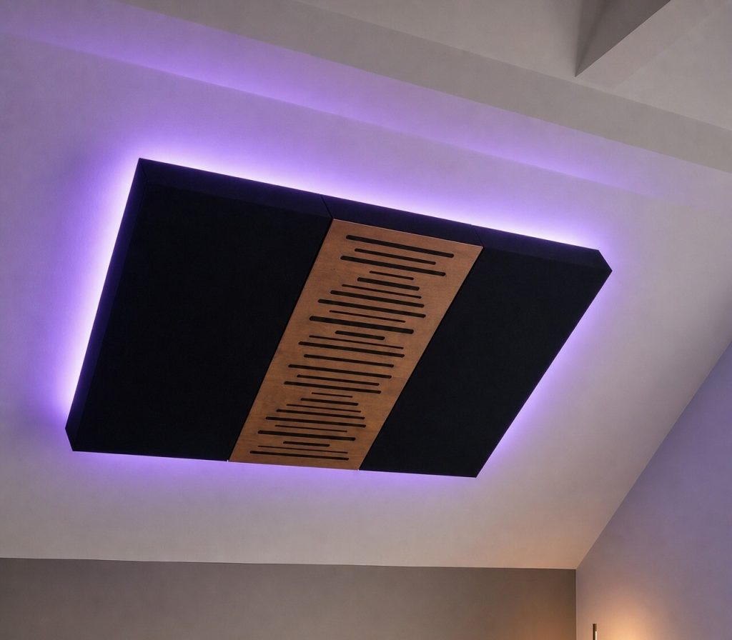 Alone viola diffuso a soffitto in un ambiente scuro