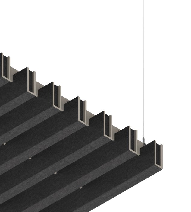 EasySnap Bold con Twin Felt DF06-TF34 Baffle acustico EasySnap Bold in feltro PET accoppiato bicolore DF06-TF34