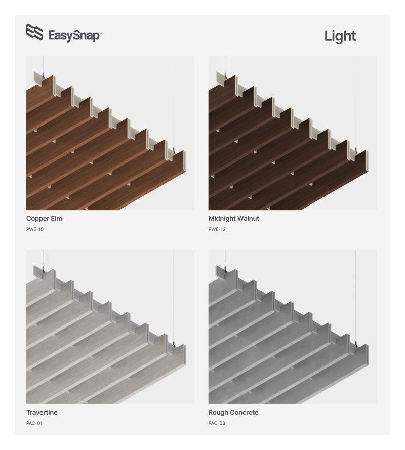Altri esempi di fantasie stampate sul feltro PET dei baffle acustici EasySnap