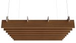 Baffle acustici EasySnap con feltro PET stampato effetto legno, vista prospettica