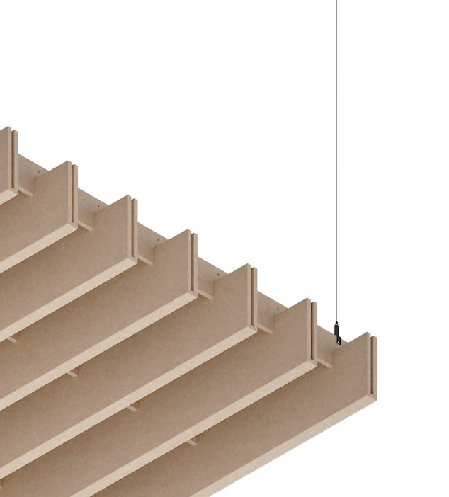 Baffle acustico EasySnap Light Slim colore DF-04 Dark Jute Baffle acustico EasySnap Light Slim in feltro PET colore DF-04 Dark Jute, modulo 120x120 cm