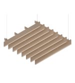 Vista isometrica del modulo di baffle acustici EasySnap Light Slim in feltro PET