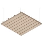 Vista isometrica del modulo di baffle acustici EasySnap Wide in feltro PET