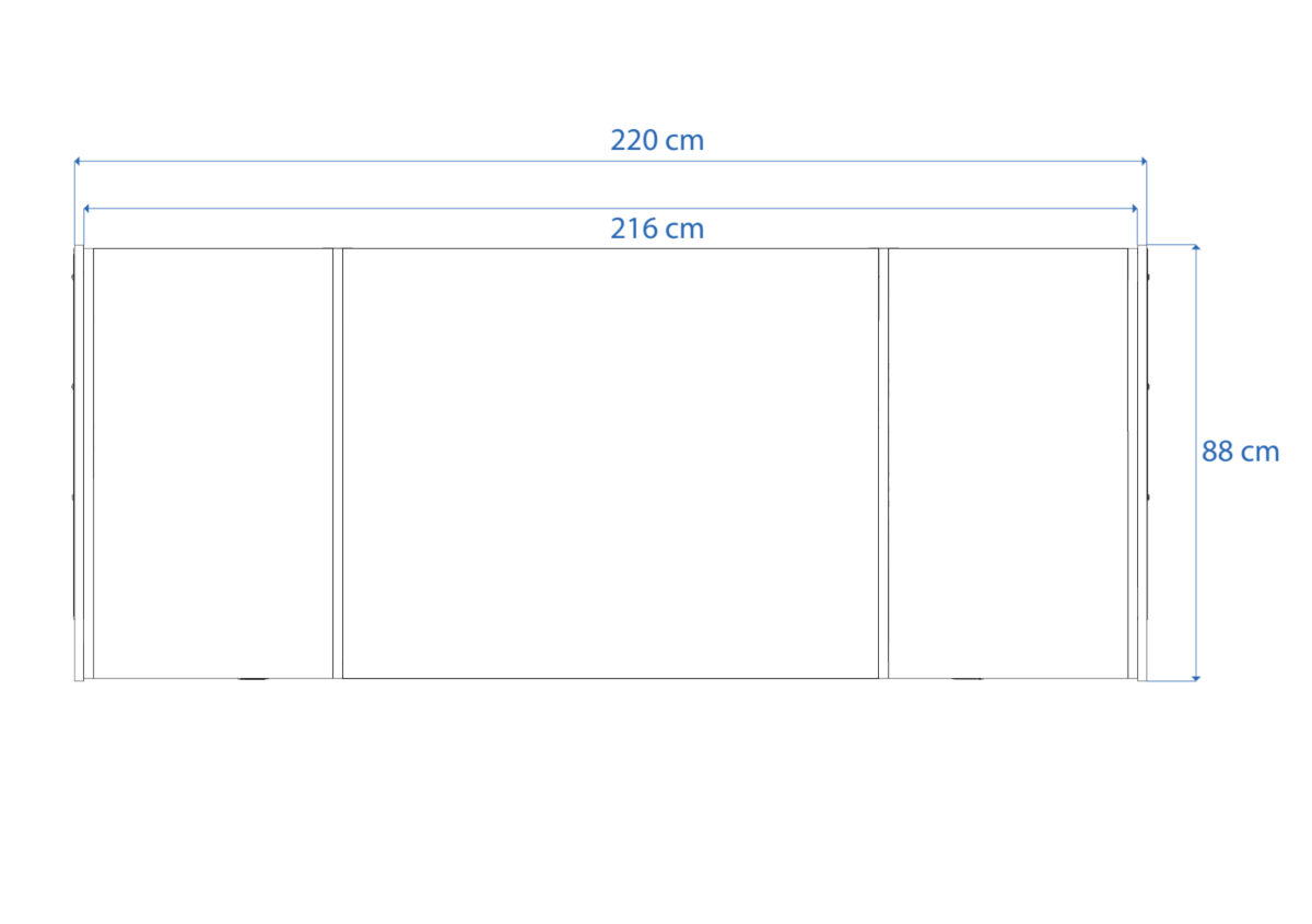 Disegno tecnico quotato con misure Broadcast 88 Buso Audio
