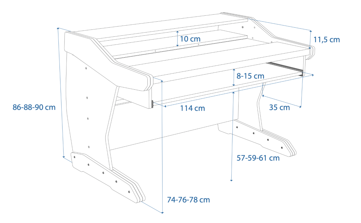 Disegno tecnico in prospettiva Composer 61 Buso Audio