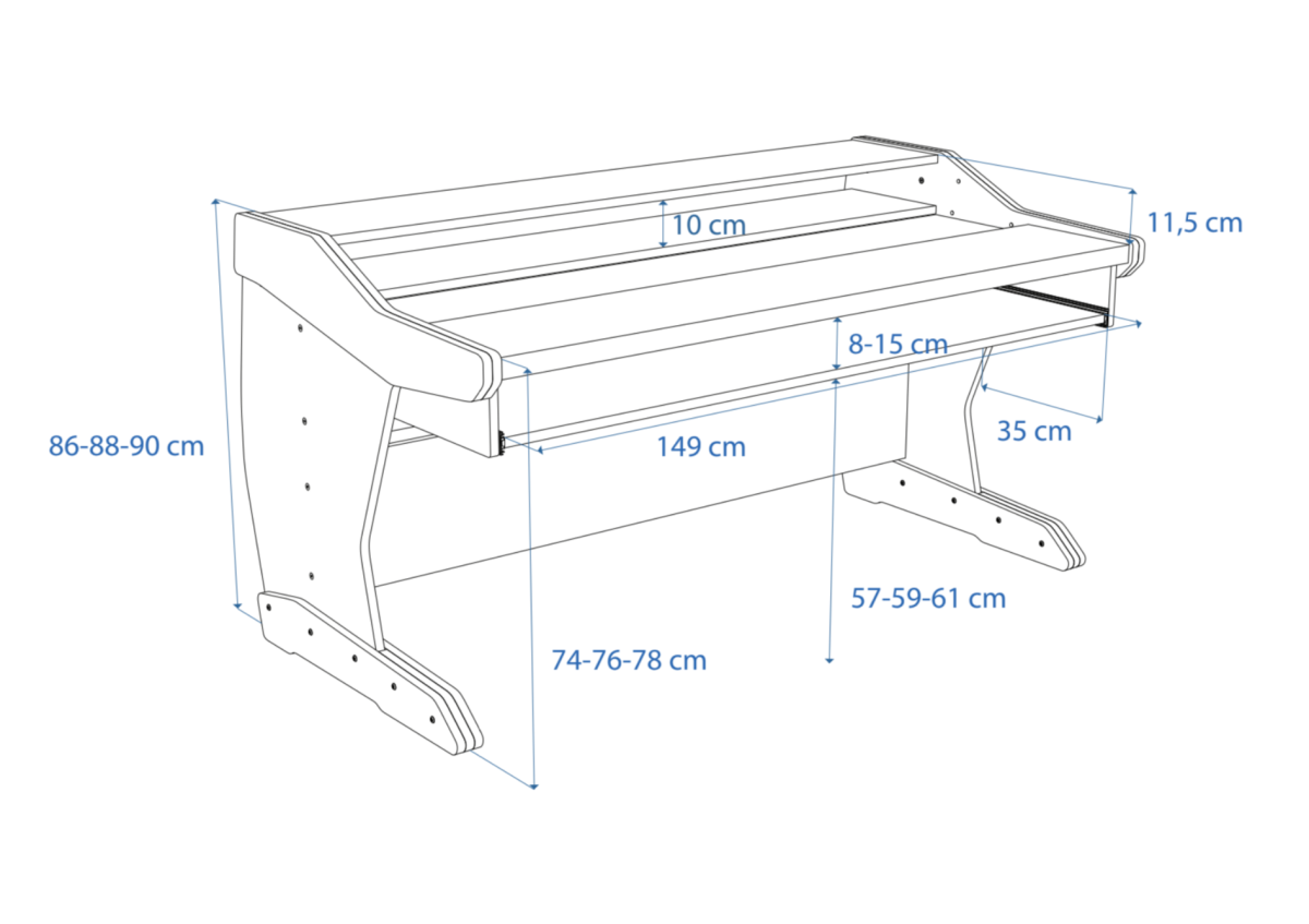 Disegno tecnico in prospettiva Composer 88 Buso Audio