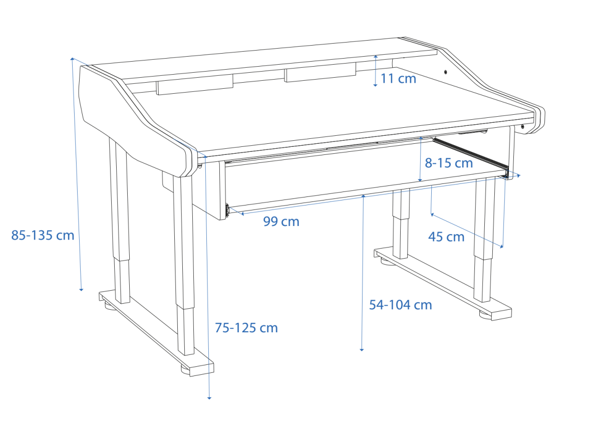 Disegno tecnico in prospettiva Composer Rise Pro 61 Buso Audio