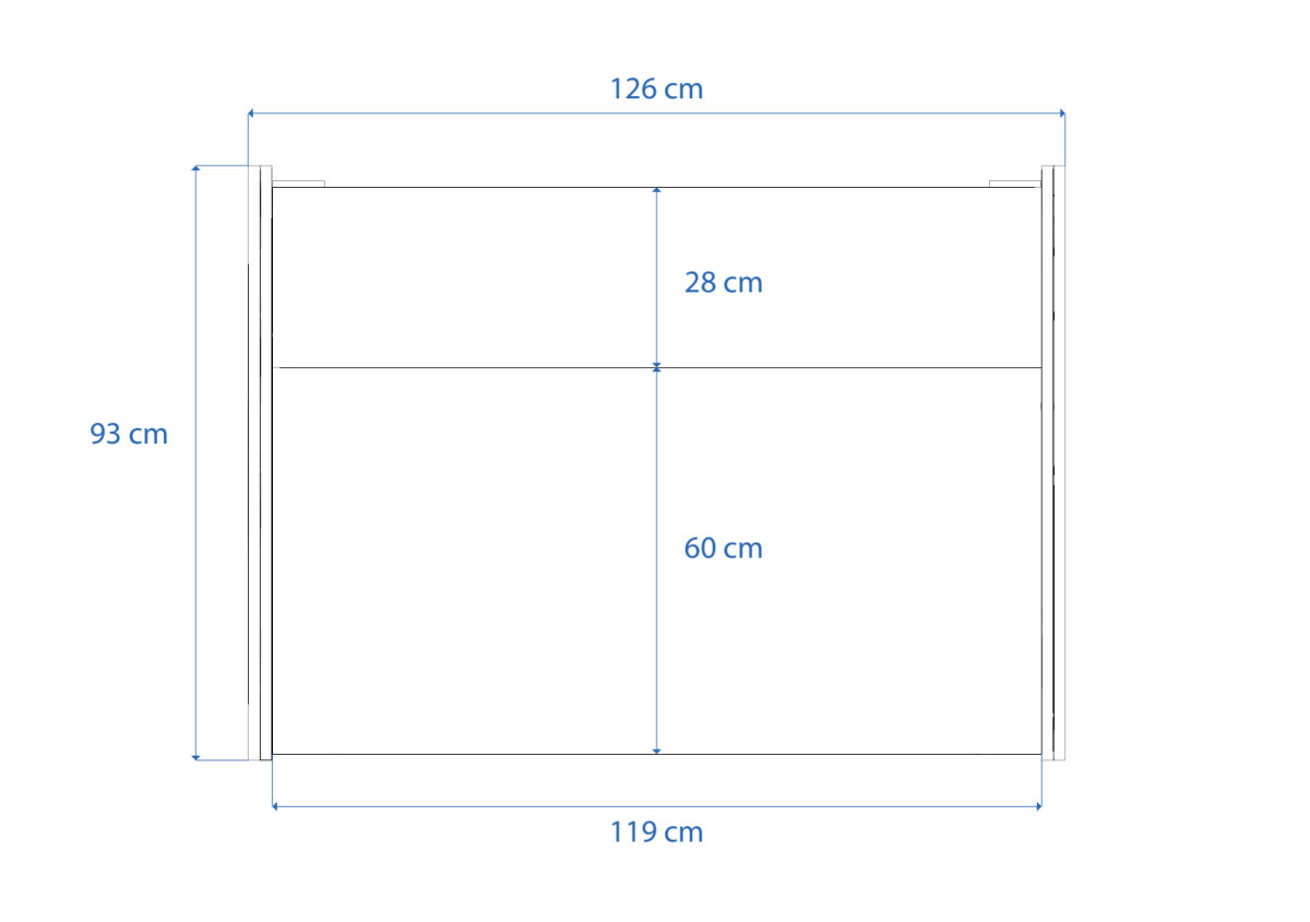 Disegno tecnico quotato con misure Composer Rise Pro 61 Buso Audio