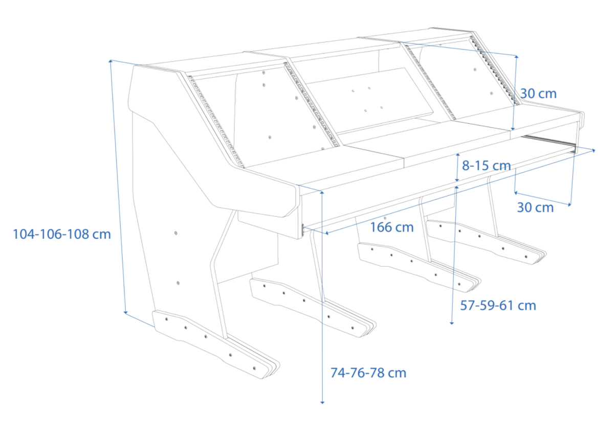 Disegno tecnico in prospettiva Control Raven Max Single Buso Audio
