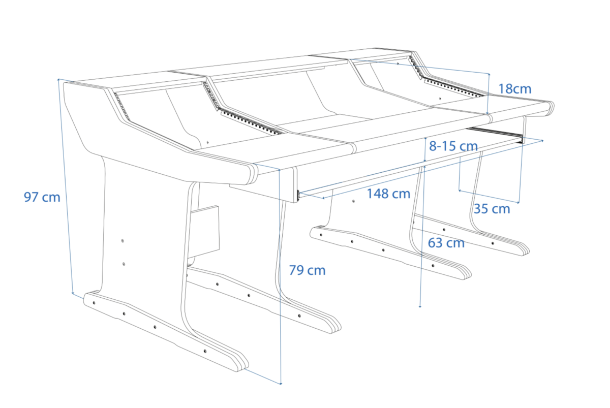 Disegno tecnico in prospettiva Midas M32 Buso Audio