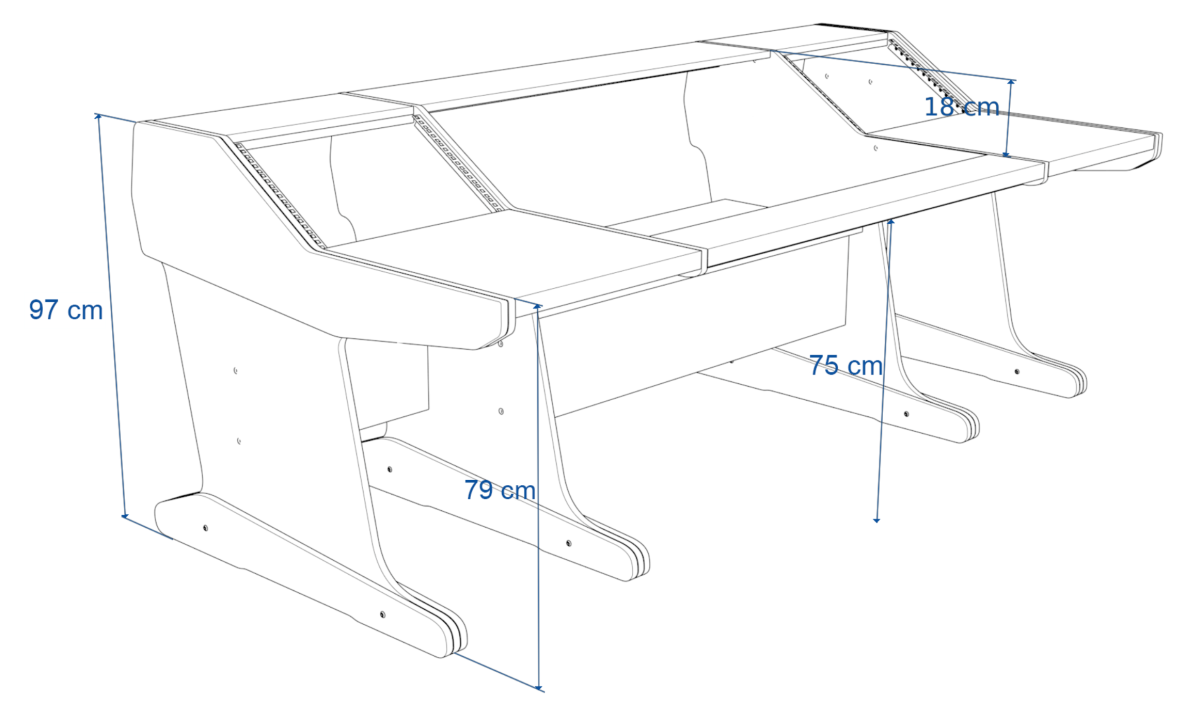 Disegno tecnico in prospettiva NEVE 8424 Buso Audio