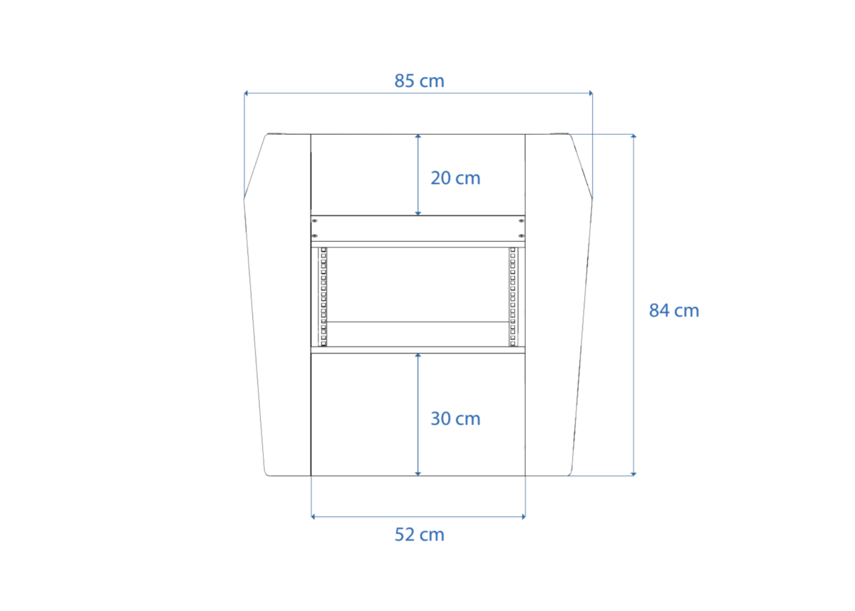 Disegno tecnico quotato con misure Producer 1 Rise Pro Buso Audio
