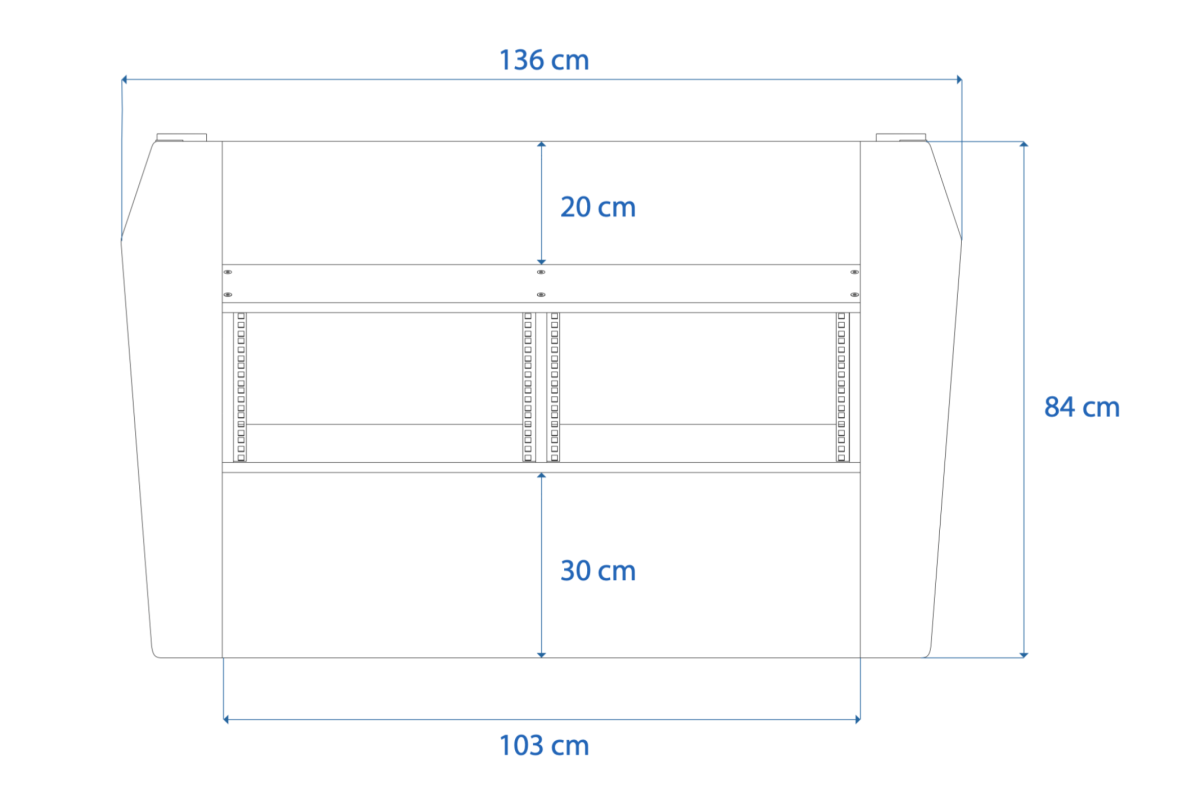 Disegno tecnico quotato con misure Producer 2 Rise Pro Buso Audio
