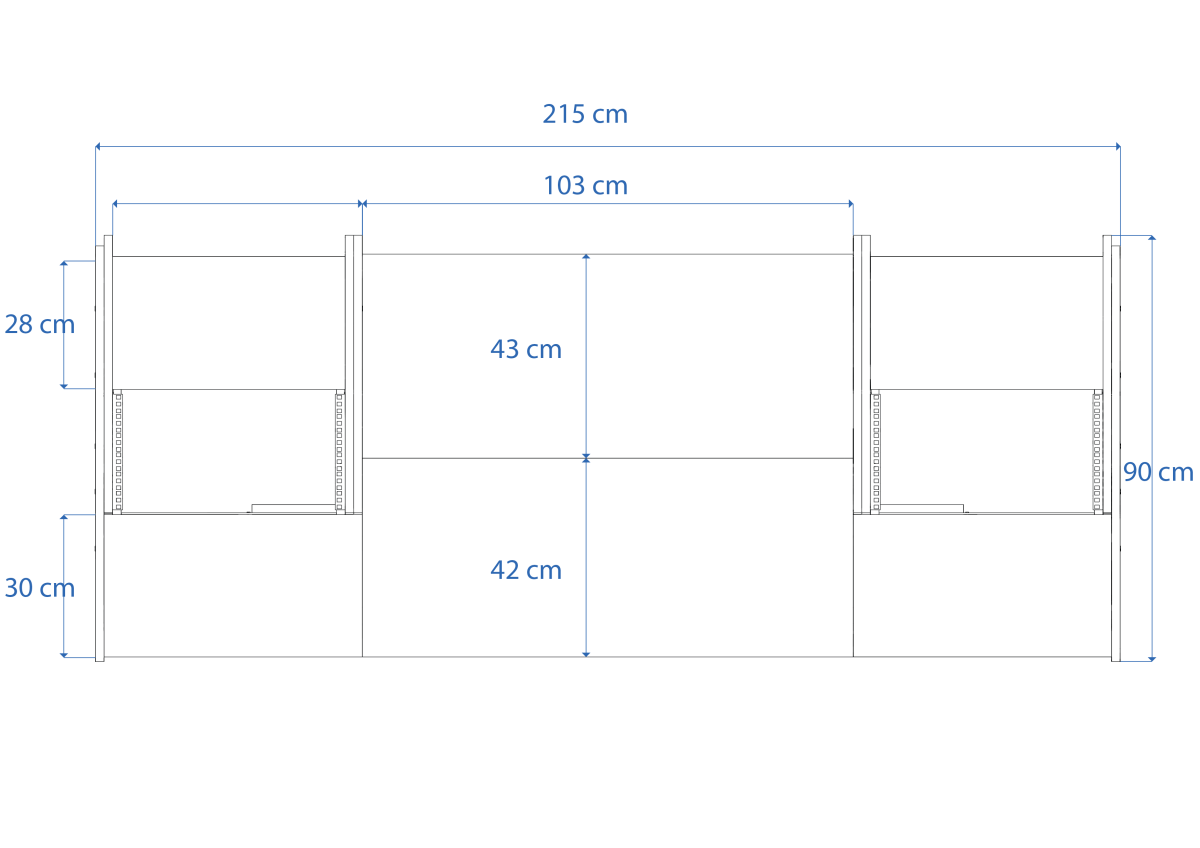 Disegno tecnico quotato con misure Producer 88 Buso Audio