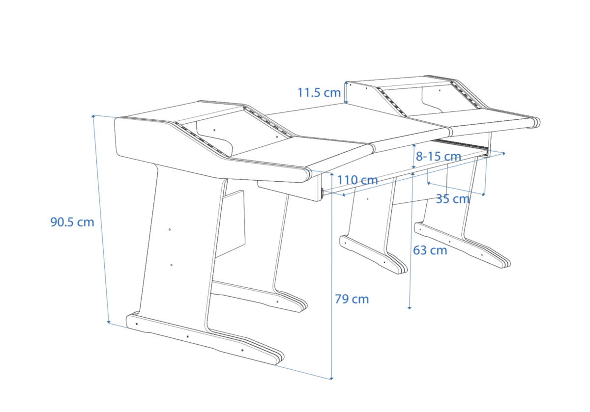Disegno tecnico in prospettiva Producer Classic 61 Buso Audio