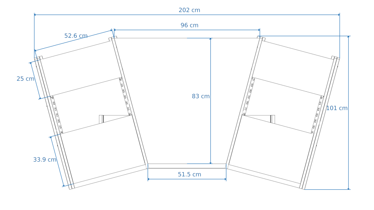 Disegno tecnico quotato con misure Producer Classic 61 Buso Audio
