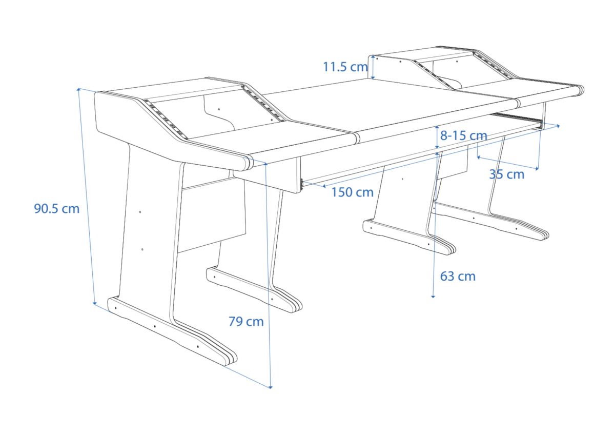 Disegno tecnico in prospettiva Producer Classic 88 Buso Audio