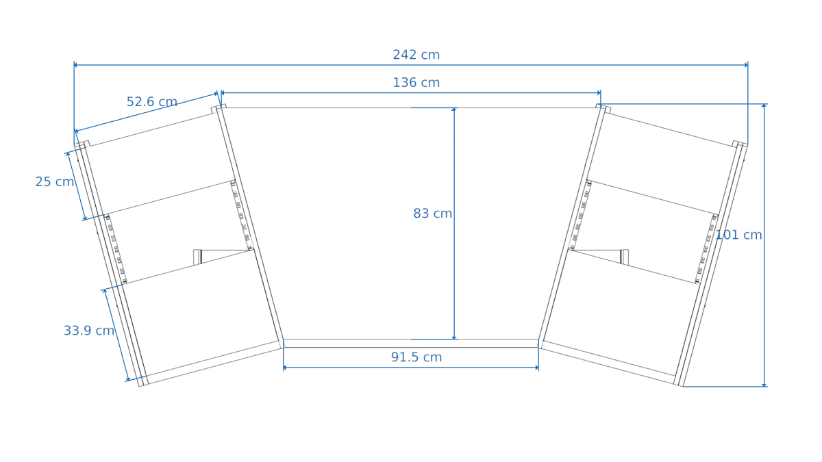 Disegno tecnico quotato con misure Producer Classic XL Buso Audio
