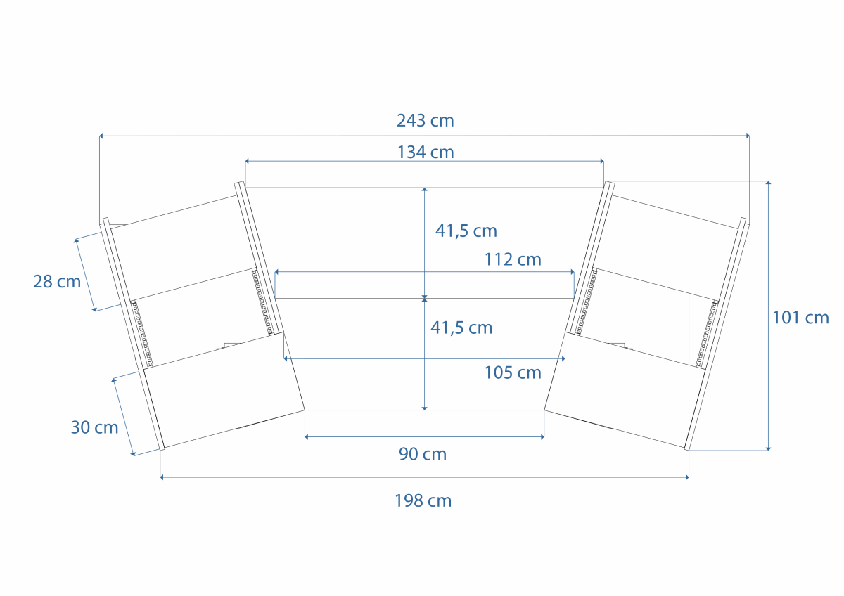 Disegno tecnico quotato con misure Producer XL Buso Audio