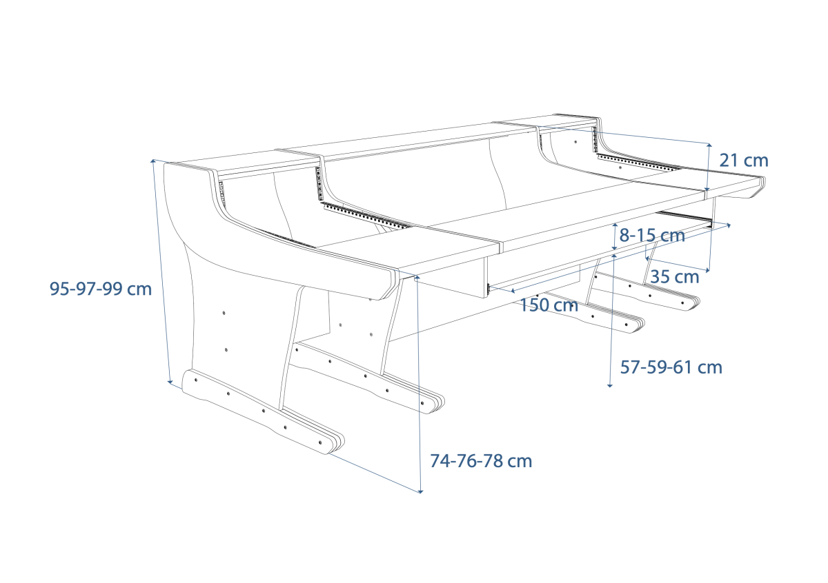 Disegno tecnico in prospettiva SSL AWS Delta Buso Audio