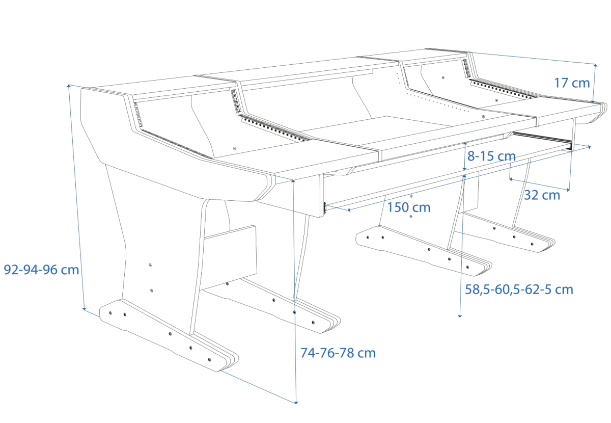 Disegno tecnico in prospettiva SSL Matrix Buso Audio
