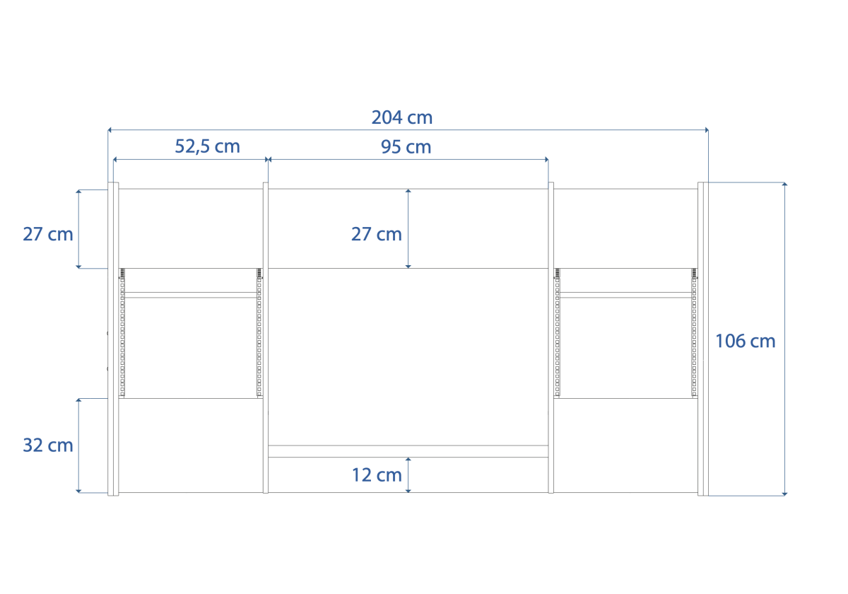 Disegno tecnico quotato con misure SSL Matrix Buso Audio