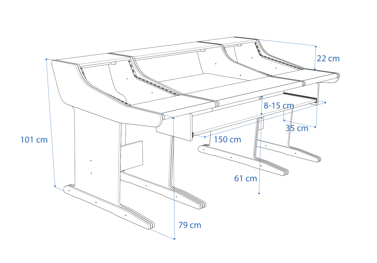 Disegno tecnico in prospettiva SSL XL-Desk Buso Audio