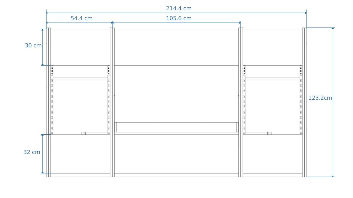Disegno tecnico quotato con misure SSL XL-Desk Buso Audio