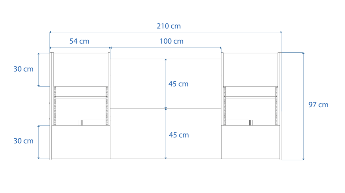 Disegno tecnico quotato con misure Studio 88 Buso Audio