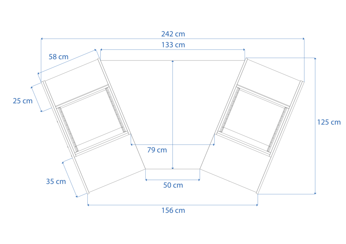 Disegno tecnico quotato con misure Studio Pro Buso Audio