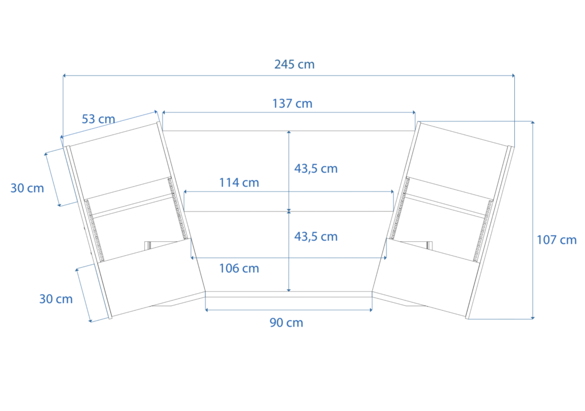 Disegno tecnico quotato con misure Studio XL Buso Audio