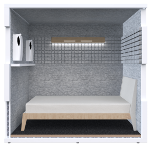 Interno personalizzato della cabina insonorizzata Studiobricks Dream Custom