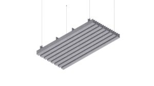 Baffle acustico EasySnap Low in feltro PET, modulo da 600 × 1200 mm
