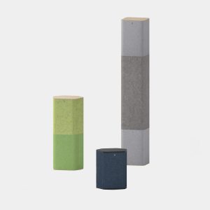 Echo Totem: gamma di totem fonoassorbenti autoportanti in feltro di PET