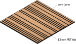 Texture corduroy del pannello in sughero CORK FELT 12 mm