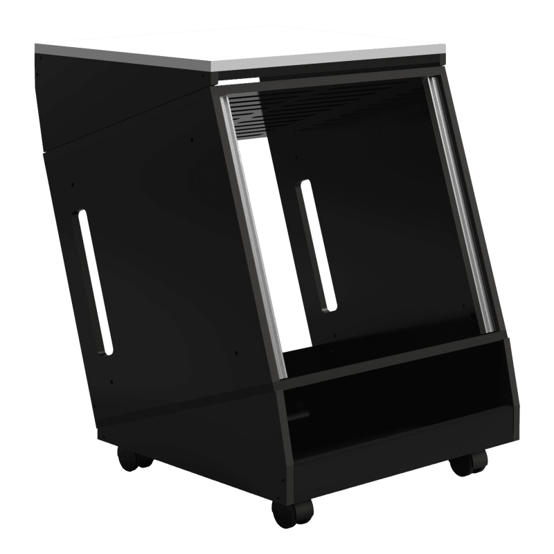 Sessiondesk ALEA NIVEL: rack da studio 10 unità con piano NIVEL, vista 1