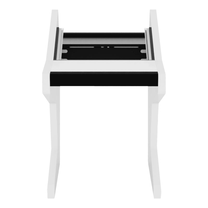 Sessiondesk SOLO 1x8 scrivania rack da studio – vista frontale Sessiondesk SOLO 1x8: scrivania rack modulare da studio, vista frontale